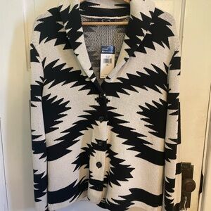 Chaps Women's Black and Cream Patterned Blazer